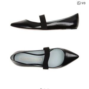 Marc Jacobs Black Halsey Leather Pointy Flats